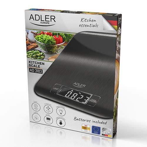 Весы кухонные электронные Adler AD3183 дисплей с подсветкой точность 1 г Black (612318) - фото 7 Весы кухонные электронные Adler AD3183 дисплей с подсветкой точность 1 г Black (612318) - фото 7