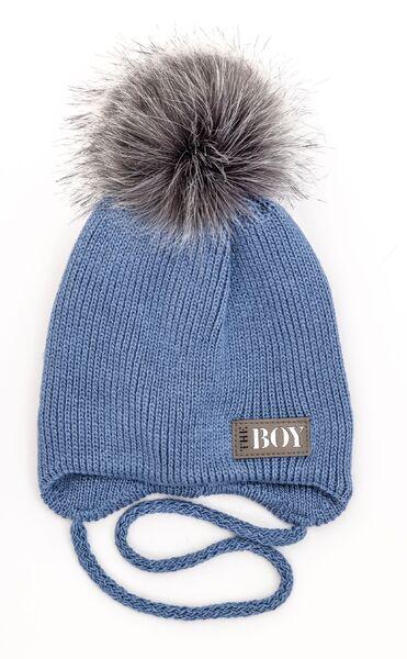 Шапка детская для мальчиков Бой D829 флис 46-50 см Голубой