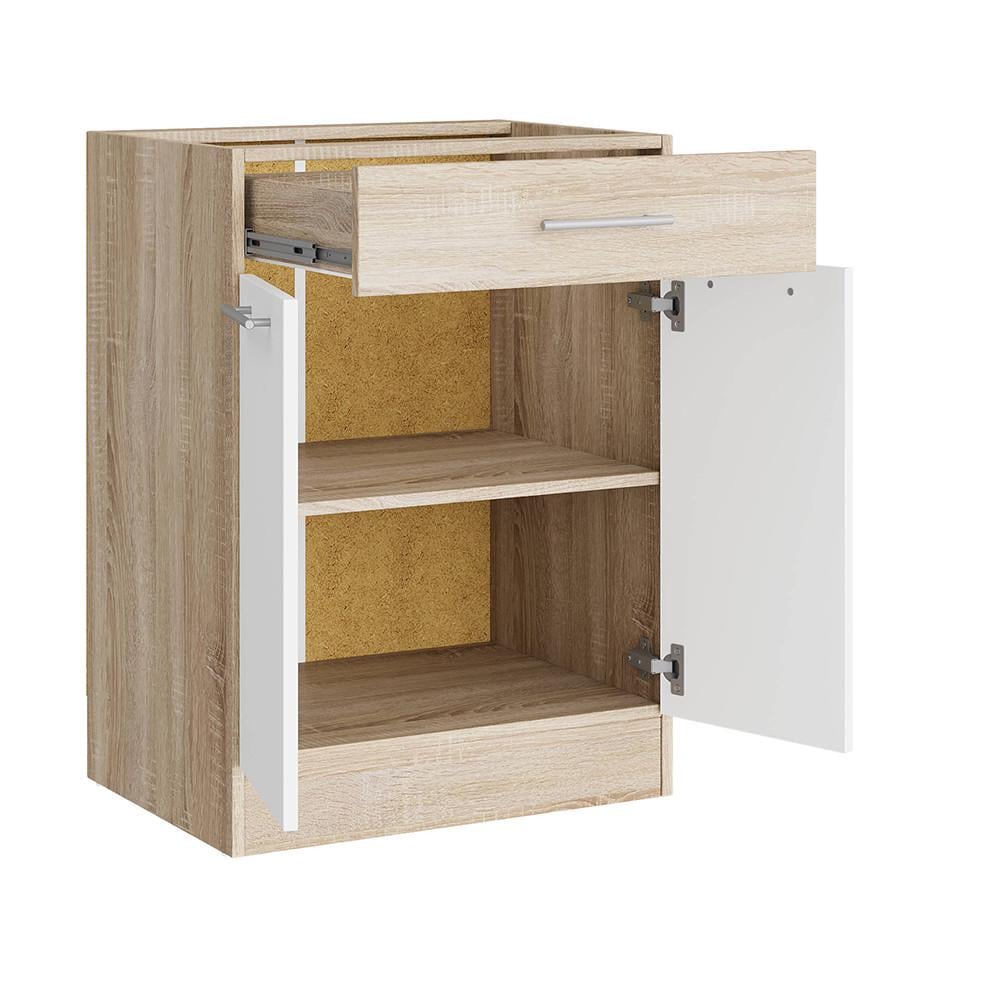 Модуль кухонний нижній з шухлядою Еверест Еко 600 без стільниці 60х46х82 см Дуб Сонома/Німфея Альба (DTM-071041) - фото 2
