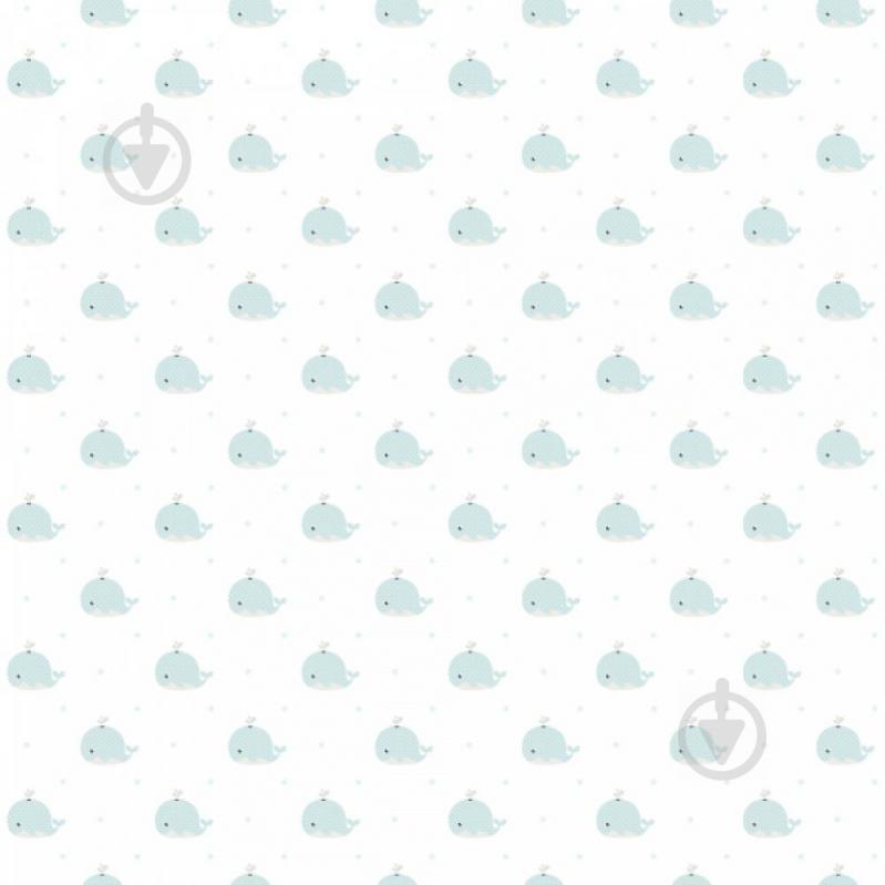 Бумажные детские обои ICH Dandino Lullaby 223-2 0.53 х 10.05 м Бело-Бирюзовый