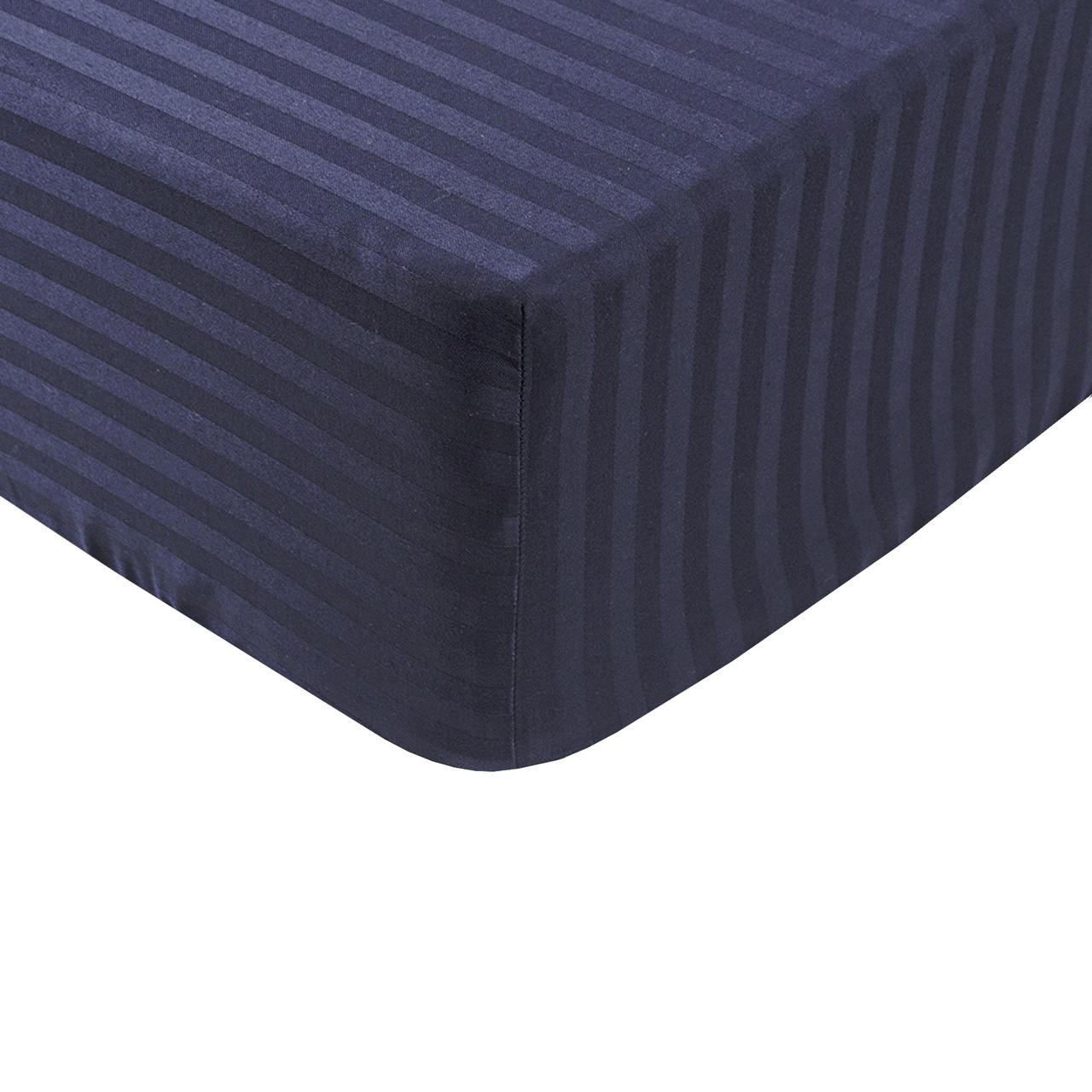 Простынь Lotus Отель Сатин Страйп 1х1 160х200х25 на резинке Темно-синий (svt-2000022268752) Простынь Lotus Отель Сатин Страйп 1х1 160х200х25 на резинке Темно-синий (svt-2000022268752)