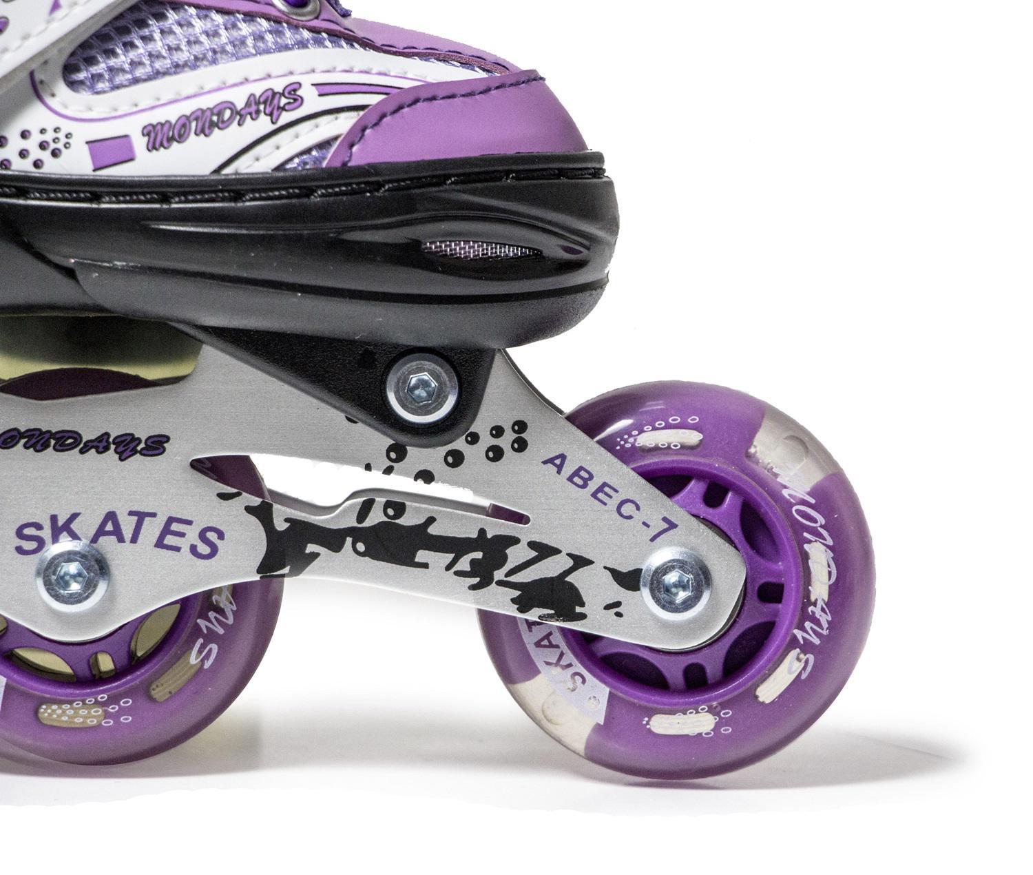 Роликовые коньки Happy Mondays колеса со светом PU 16-18 см р. 27-30 Violet (3521526) - фото 4 Роликовые коньки Happy Mondays колеса со светом PU 16-18 см р. 27-30 Violet (3521526) - фото 4