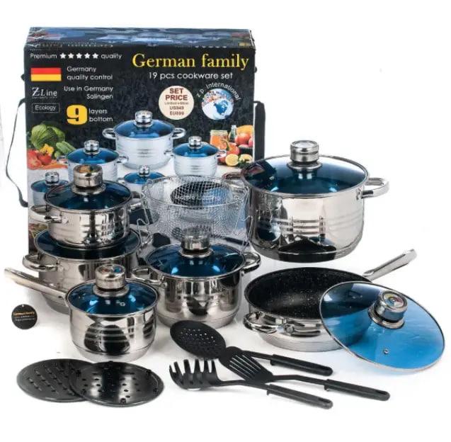 Набор посуды German Family из нержавеющей стали 21 пр. (1235)
