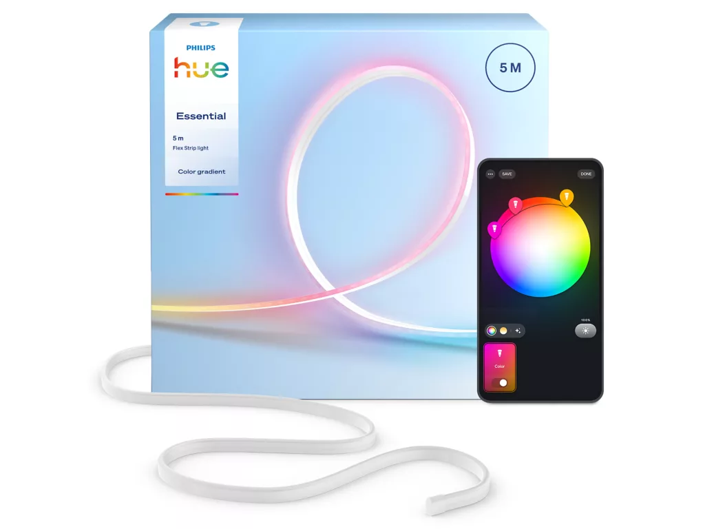 Розумна гнучка неонова LED стрічка 5 метрів Philips Hue Essential Flex Lightstrip Bluetooth, Zigbee (8721103096586)