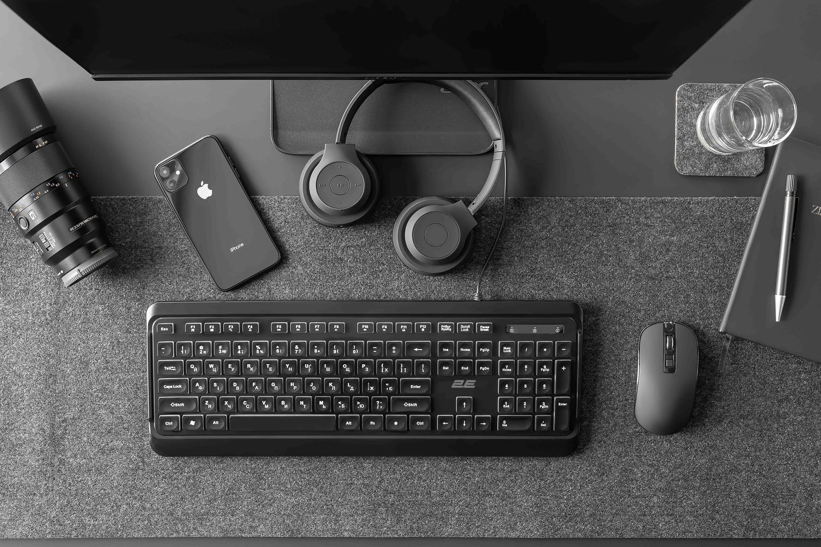 Клавиатура проводная 2E KS120 с белой подсветкой Черный (2E-KS120UB_UA) - фото 6