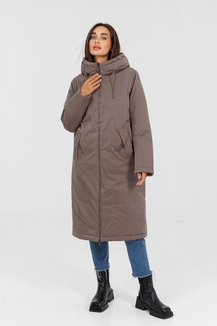 Куртка-пальто двостороннє 8454c р. 56 Кавовий - фото 2 Куртка-пальто двостороннє 8454c р. 56 Кавовий - фото 2