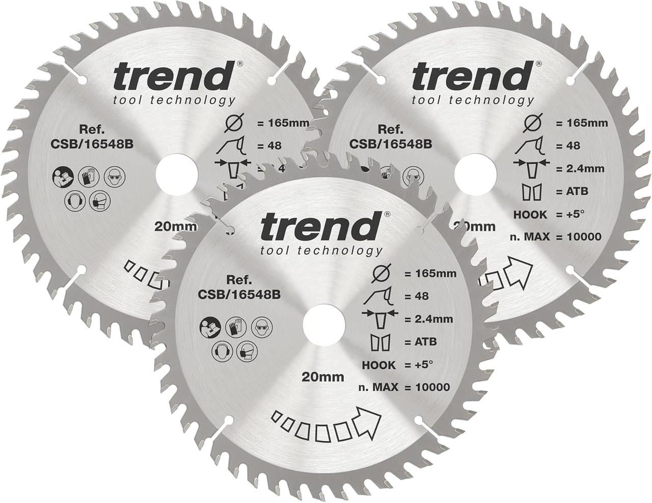 Пилы дисковые Trend Wood отверстие 20 мм 165 мм 3 шт.