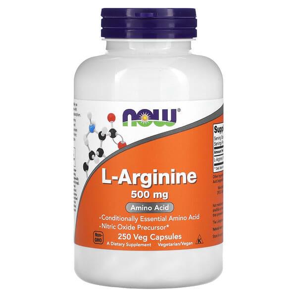 Аргінін Now Foods L-Arginine 500 мг 250 кап. (346)