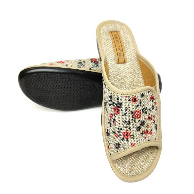 Тапочки домашние женские БЕЛСТА катоновые 166 цветы p. 40 25,5-26 см