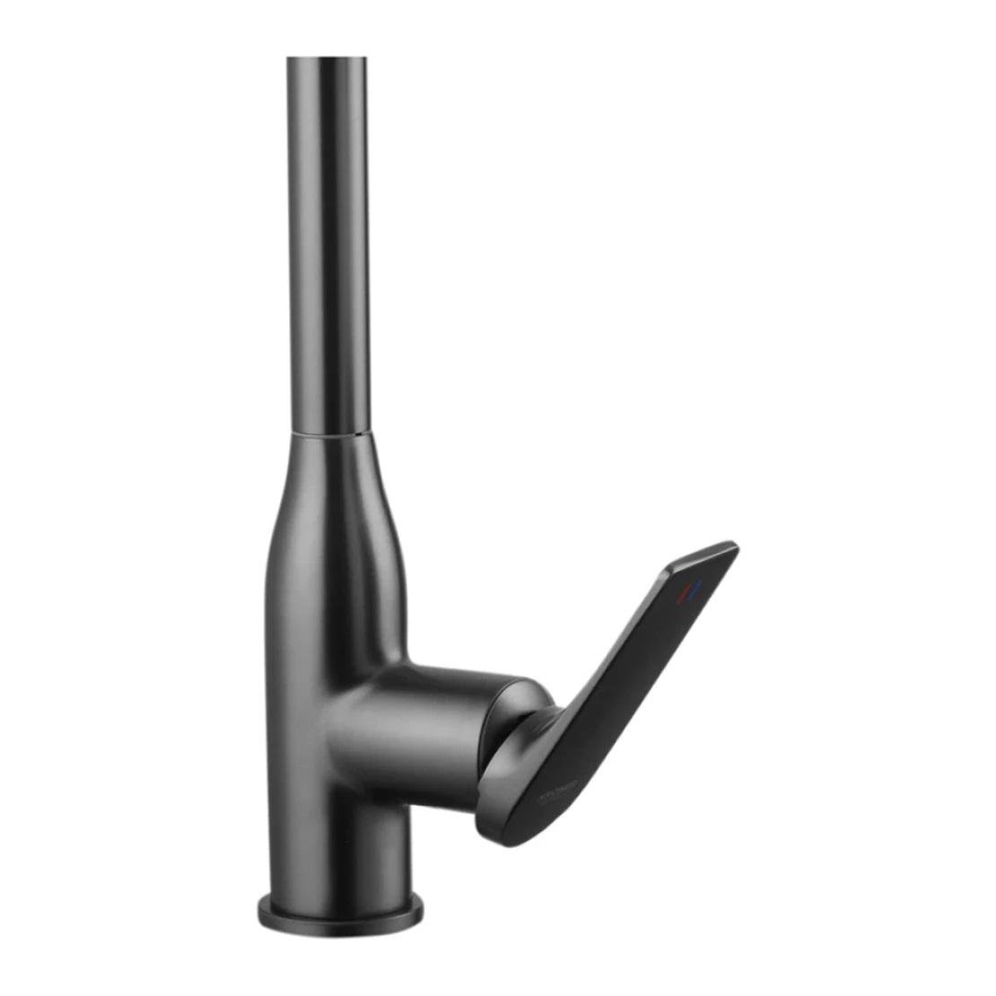 Смеситель для кухни с выдвижной лейкой Kroner Graz GRP030-T/корзина и дозатор - фото 6