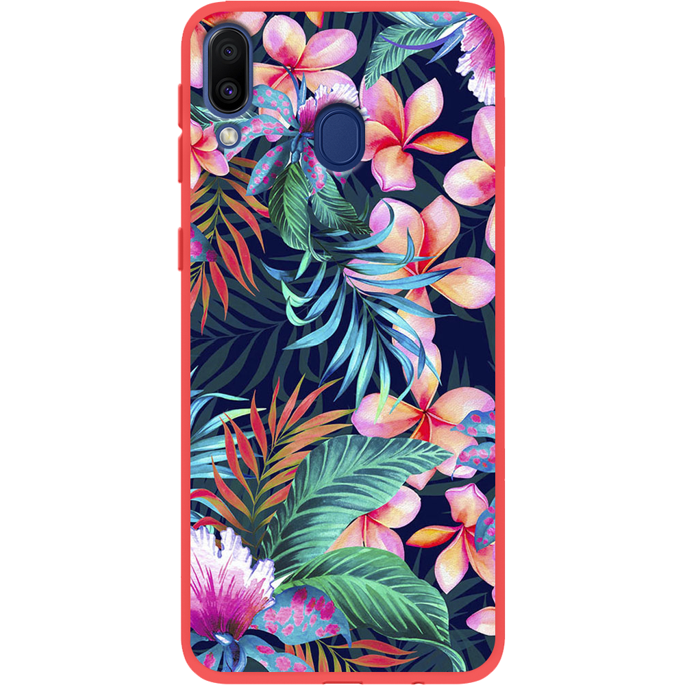 Чехол Boxface Samsung M205 Galaxy M20 flowers in the tropics Красный силикон (36205-up1971-43047)