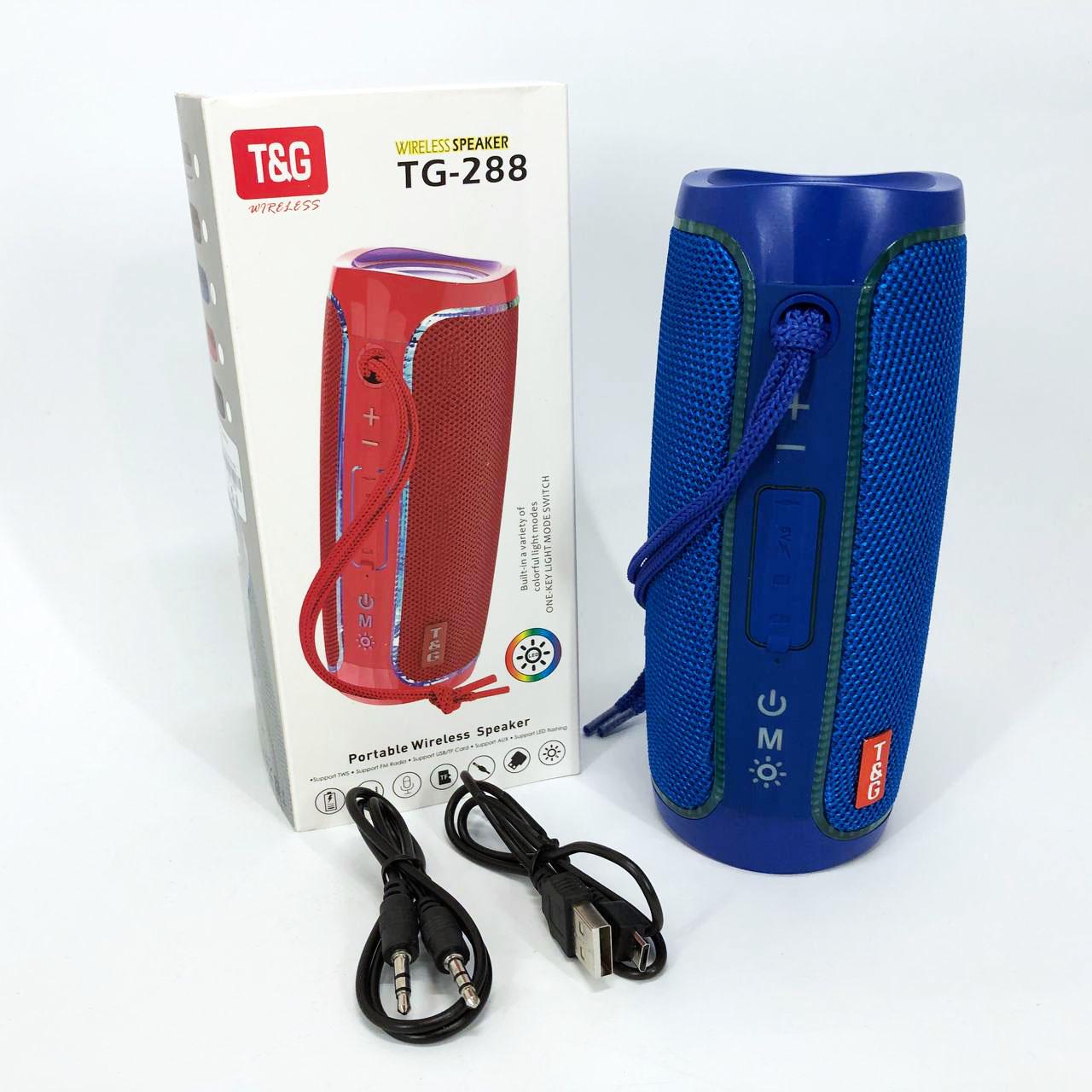 Портативна колонка Bluetooth з LED підсвічуванням Синій (TG288) - фото 11 Портативна колонка Bluetooth з LED підсвічуванням Синій (TG288) - фото 11