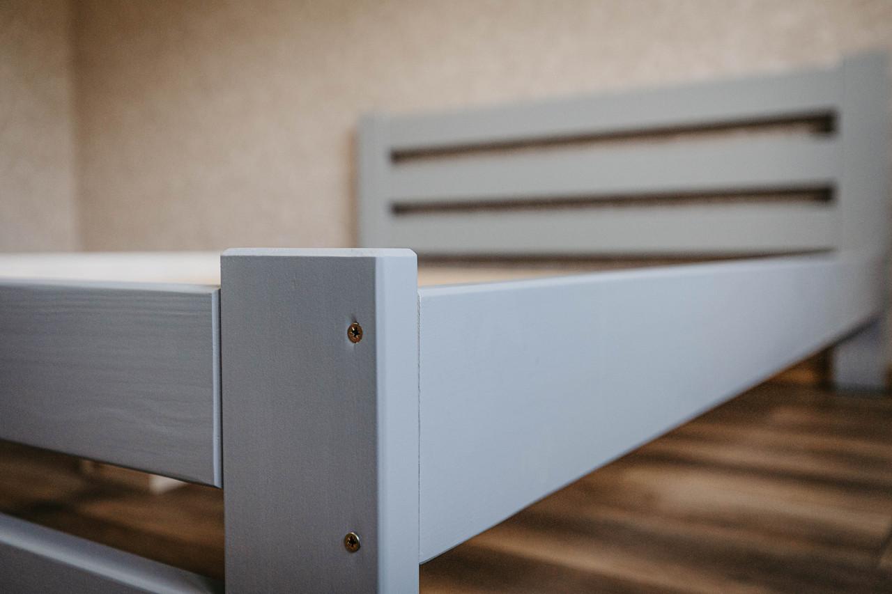 Ліжко двоспальне з масиву сосни 140x200 см Сірий (1868339515) - фото 5