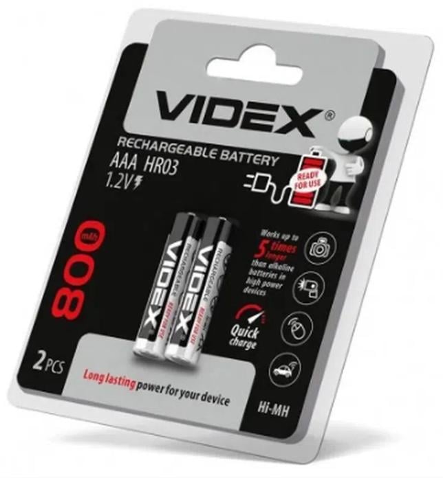 Акумулятор Батарея Videx AAA 800 mAh Ni-MH 2 шт. Акумулятор Батарея Videx AAA 800 mAh Ni-MH 2 шт.