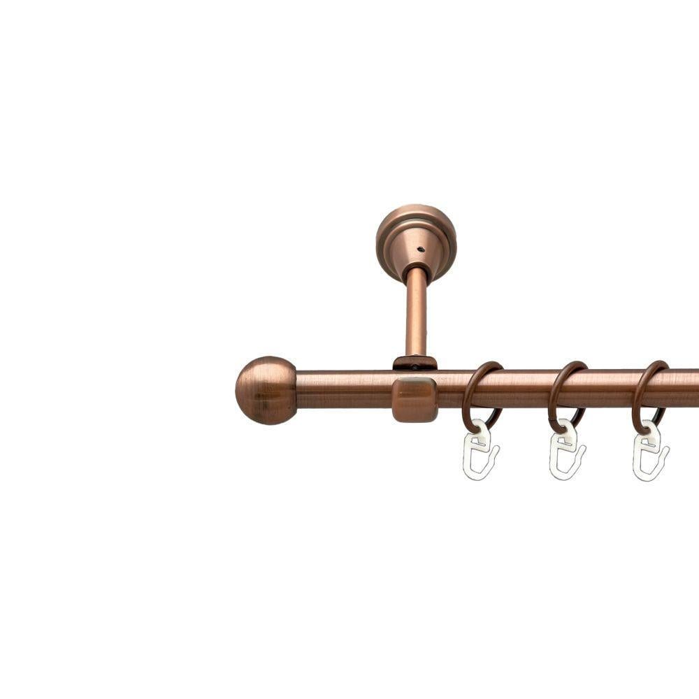 Карниз для штор Orvit Шар однорядный гладкий 16 мм 160 см Античная медь (00-00019323)