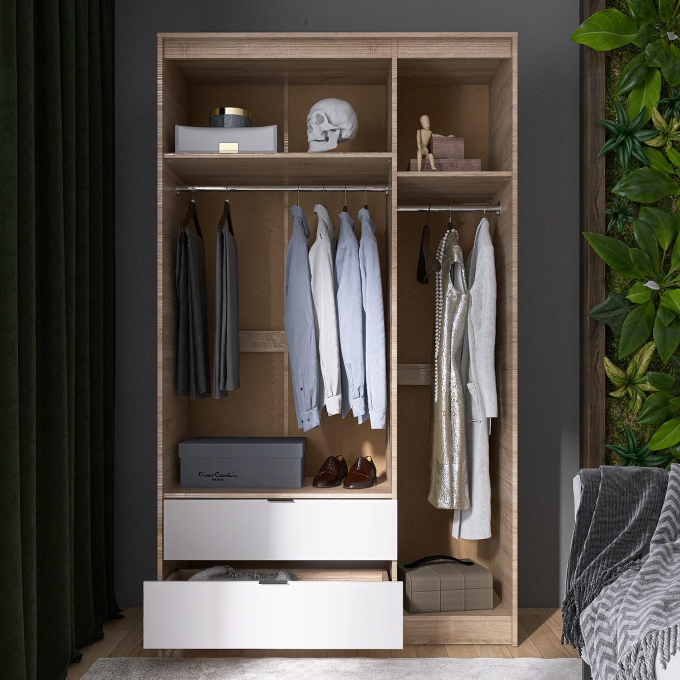 Шкаф Everest Сити 1200 1202х500х2046 мм Сонома/Белый (11431) - фото 7 Шкаф Everest Сити 1200 1202х500х2046 мм Сонома/Белый (11431) - фото 7