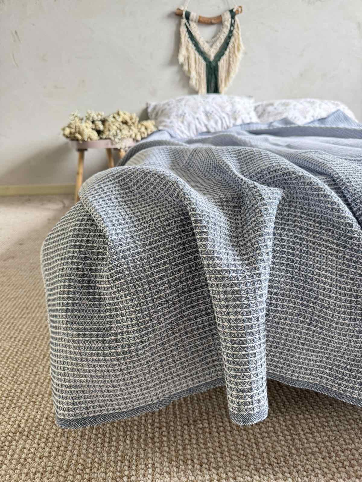 Простынь вафельная ZEINTEX хлопчатобумажная 200х220 см Синий (26417216) - фото 4 Простынь вафельная ZEINTEX хлопчатобумажная 200х220 см Синий (26417216) - фото 4