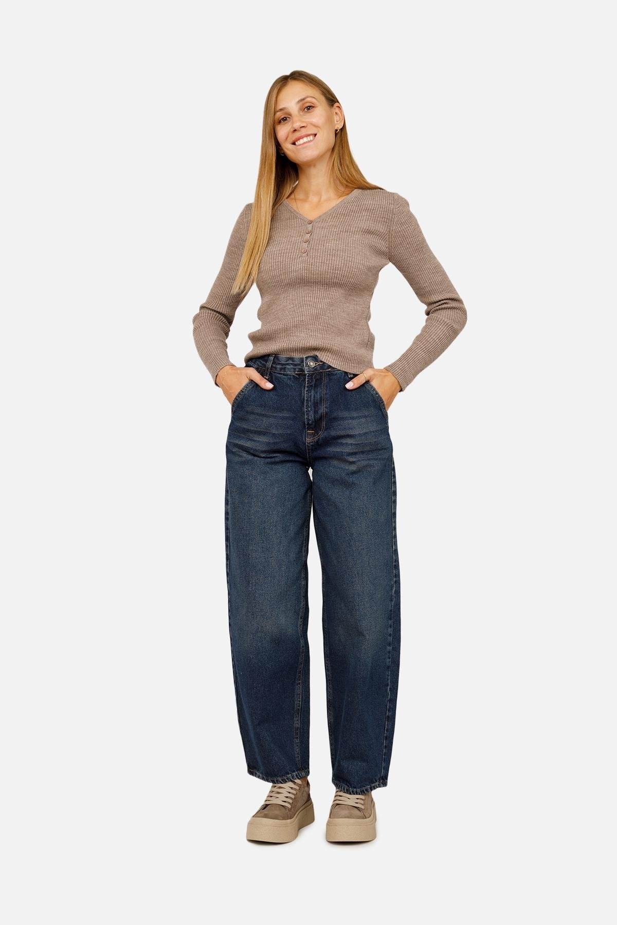 Пуловер женский р. 46 Коричневый (SKT001022478)