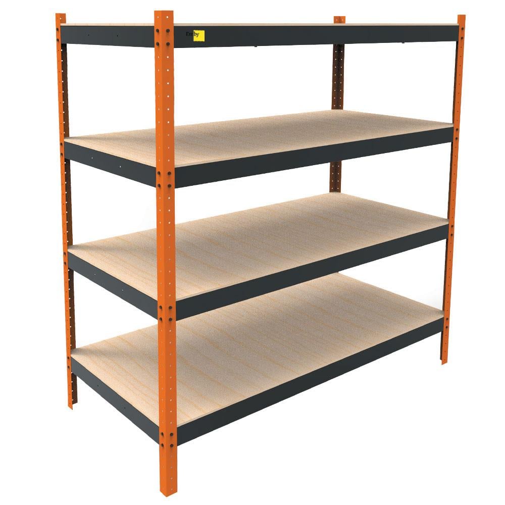 Стеллаж металлический Emby Heavy Series 4 полки ДСП до 300 кг 2000х1800x900 мм (65d33a276fb0382fce23f057)
