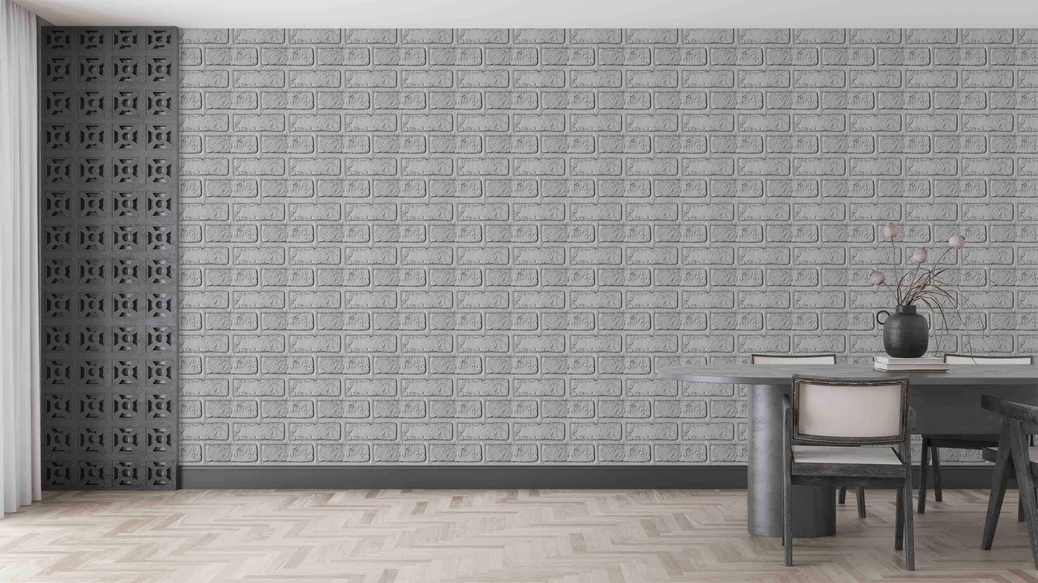 3D-панель cамоклеющаяся декоративная Кирпич деко 700x700x5 мм Серебристый (577) - фото 4 3D-панель cамоклеющаяся декоративная Кирпич деко 700x700x5 мм Серебристый (577) - фото 4