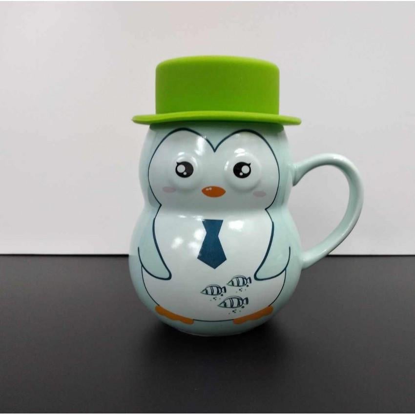 Чашка Stenson Пингвин с силиконовой крышкой 380 мл (R88400R)