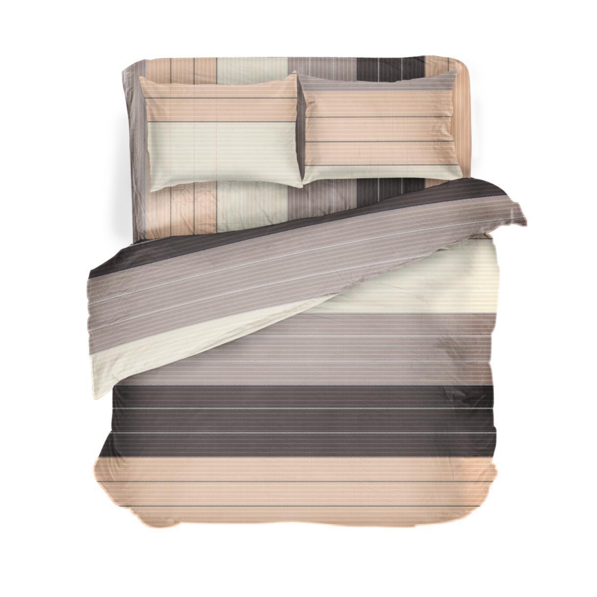 Постільна білизна Lelit бязь полуторний Сірий з рожевим (B-1149)