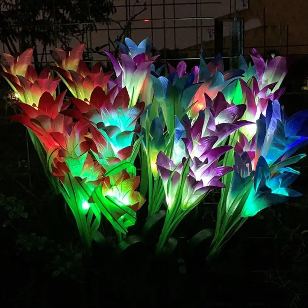 Садовий ліхтар на сонячній батареї Лілія 74 см Синій - фото 9