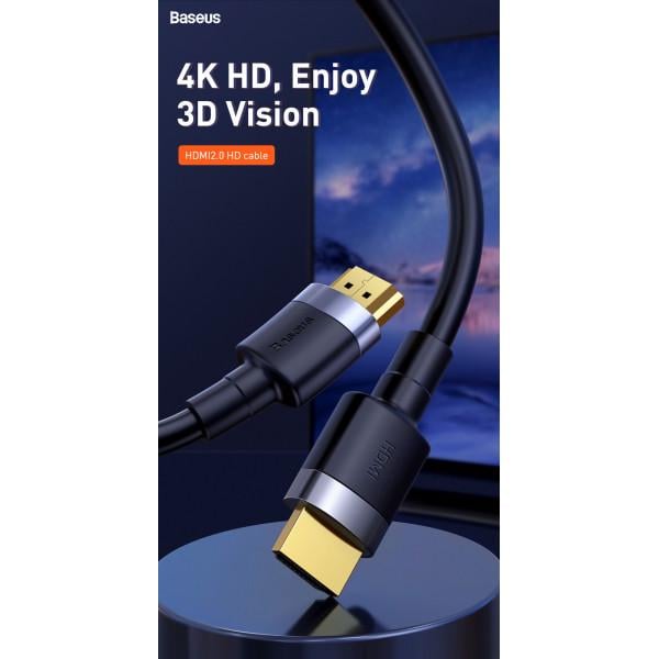 Кабель 4KHDMI на 4KHDMI Baseus Cafule 60Hz поддерживает 4K нейлоновая оплетка 3 м Черный - фото 2