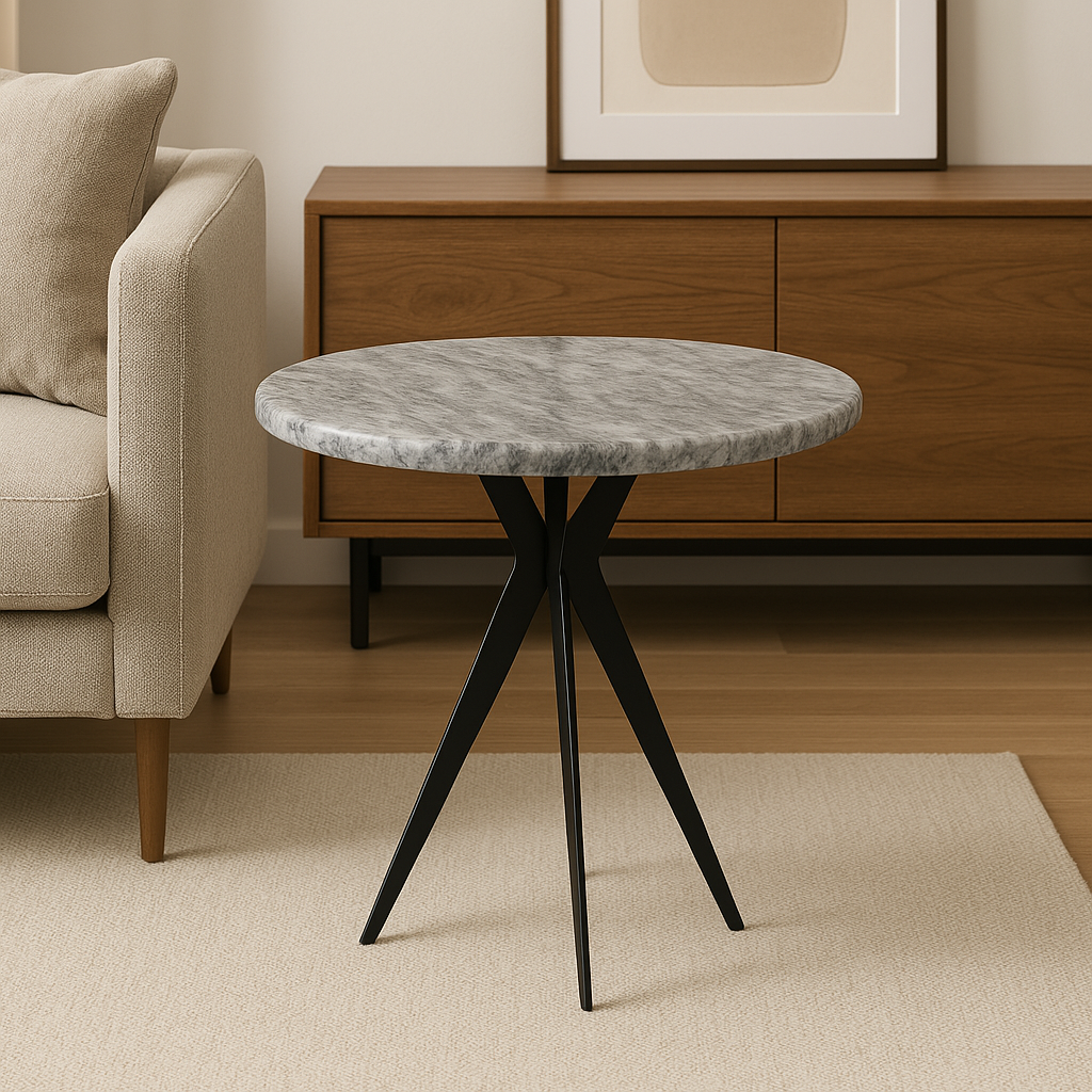 Столик із мармуру MARKAM 55x50 см Cірій (17528376)