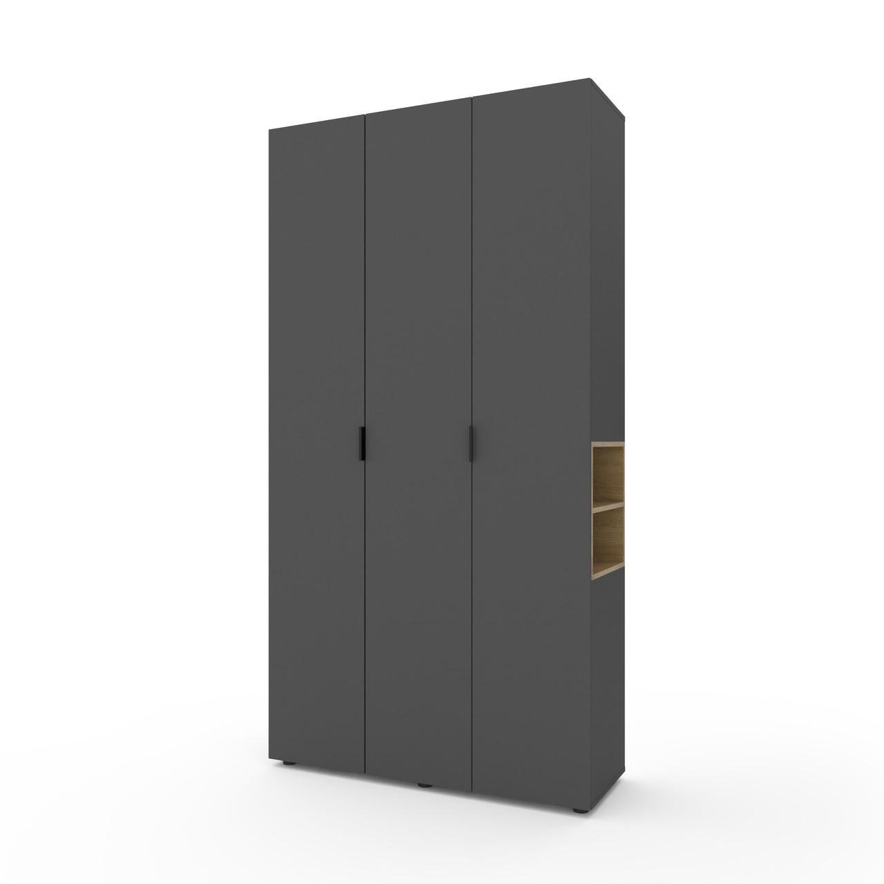 Шафа Metkas Home A015R ЛДСП 1200x420x2300 мм Антрацитовий/Дуб Артізан
