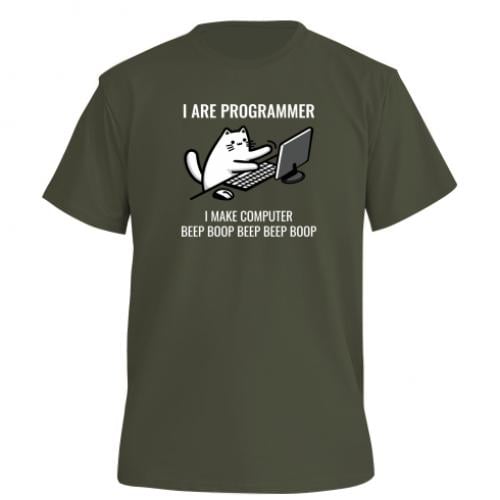 Футболка чоловіча FATLINE Premium I are programmer S Хакі (16923558-23-198676-S)