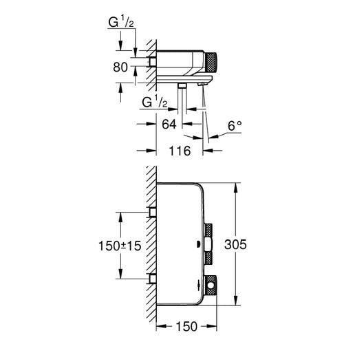 Змішувач з термостатом Grohe Grohtherm Smart Control 34718000 - фото 3 Змішувач з термостатом Grohe Grohtherm Smart Control 34718000 - фото 3