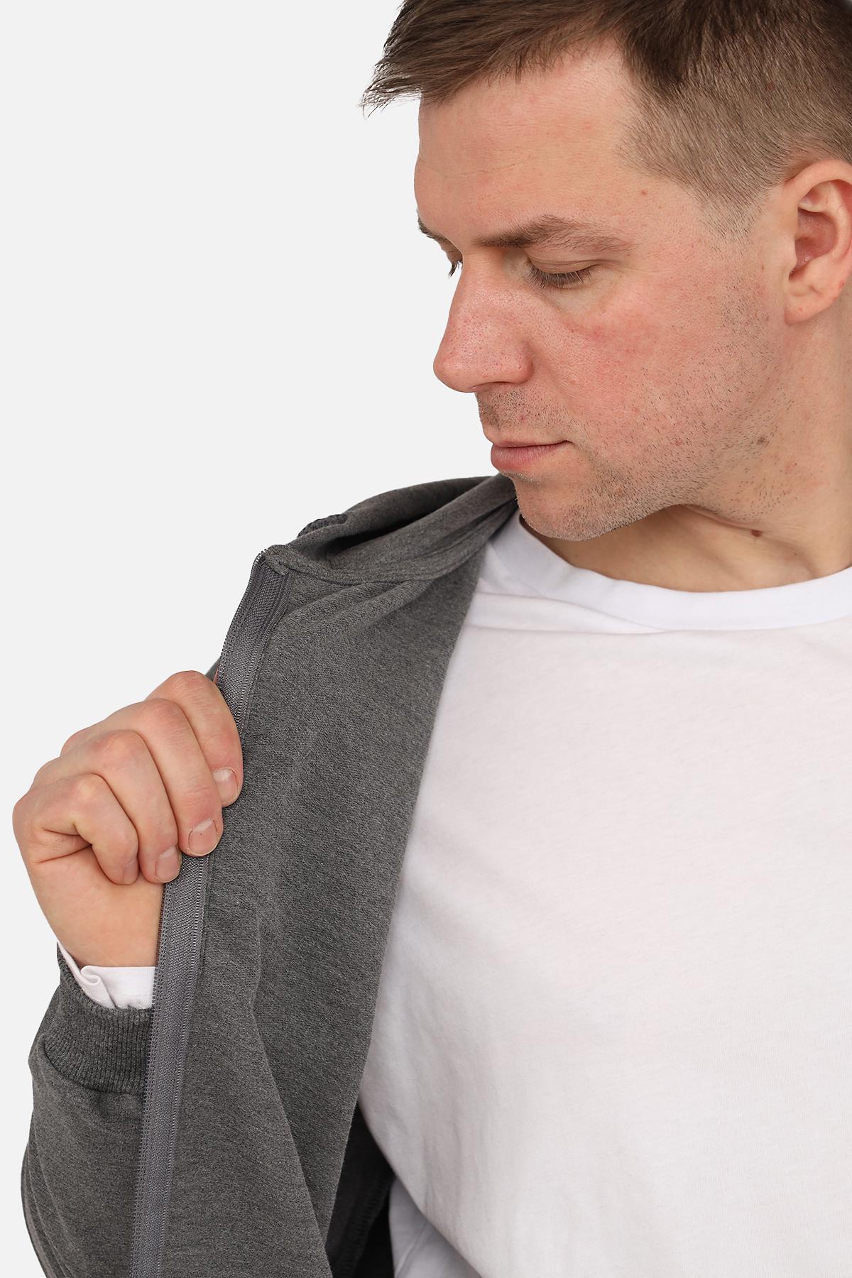 Толстовка на блискавці чоловіча р. 54 Темно-сірий (SKT001035280) - фото 4 Толстовка на блискавці чоловіча р. 54 Темно-сірий (SKT001035280) - фото 4