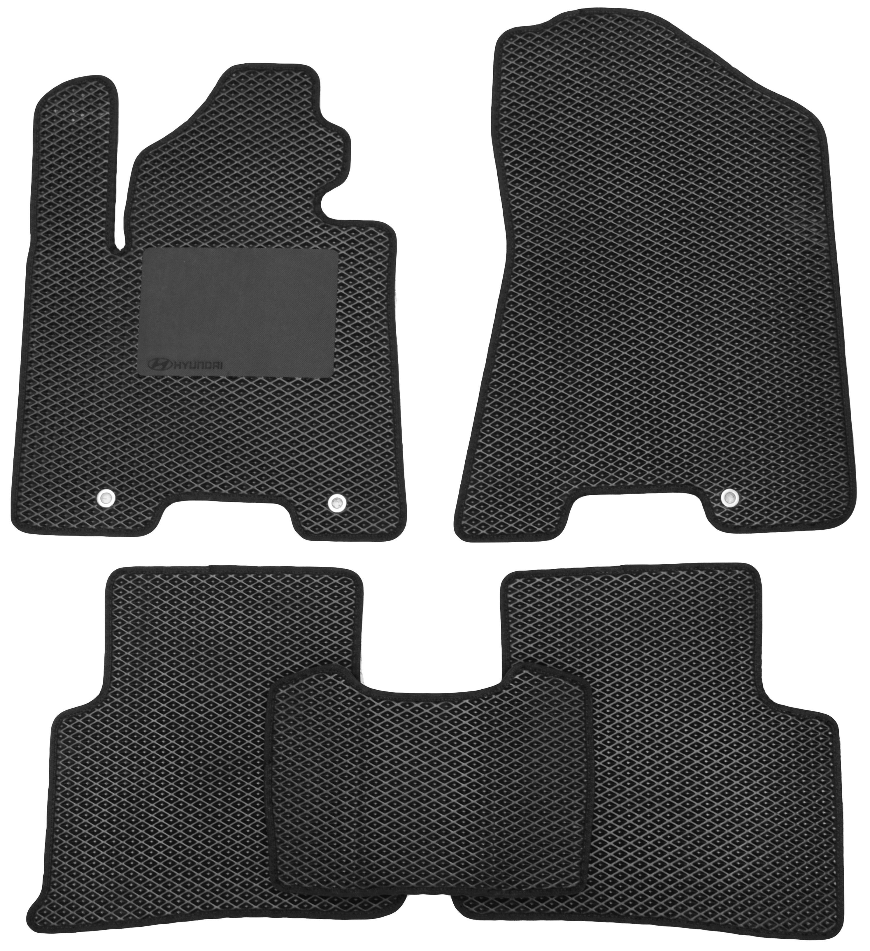 Коврики в салон Kinetic для Hyundai Tucson '15-21 EVA полимерные  с подпятником Черный