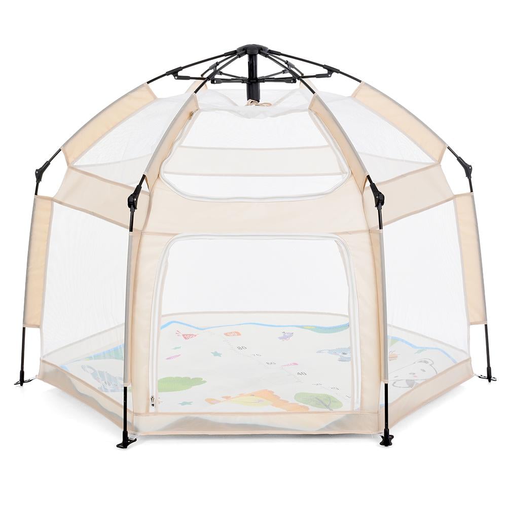 Палатка автоматическая MR 1512 с сетчатыми стенками и ковриком 146х127х110 см Бежевый - фото 1 Палатка автоматическая MR 1512 с сетчатыми стенками и ковриком 146х127х110 см Бежевый - фото 1