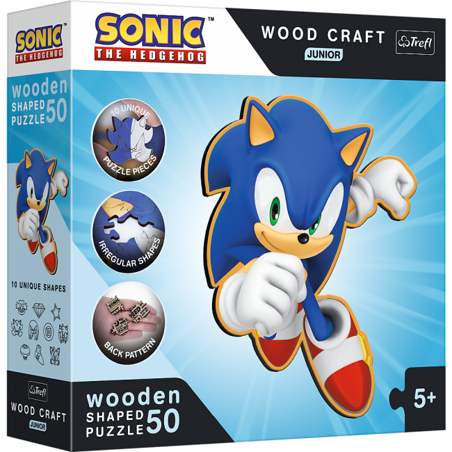 Пазлы фигурные из дерева Trefl Быстрый Соник 50 эл. (5900511202038)