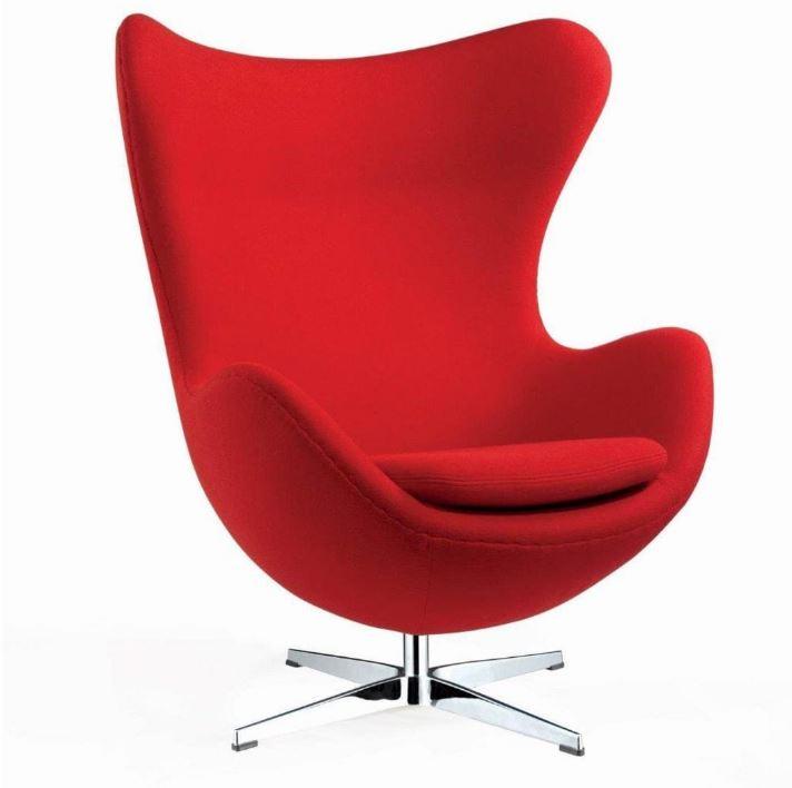 Дизайнерсое кресло поворотное Group SDM Эгг с наклонной спинкой металл/кашемир Красный