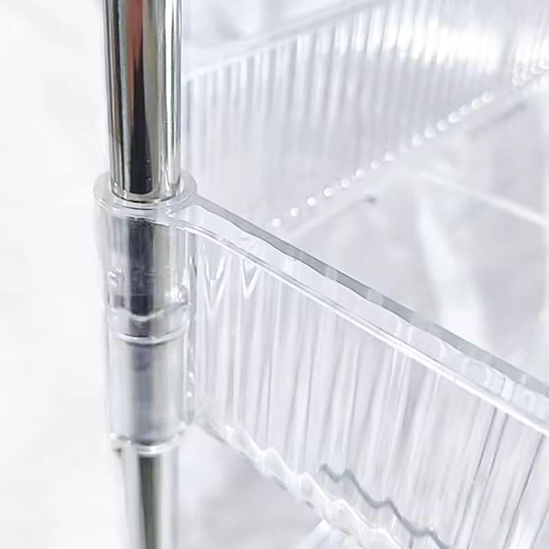 Тележка на колесиках пластмассовая 4 яруса Прозрачный - фото 4 Тележка на колесиках пластмассовая 4 яруса Прозрачный - фото 4