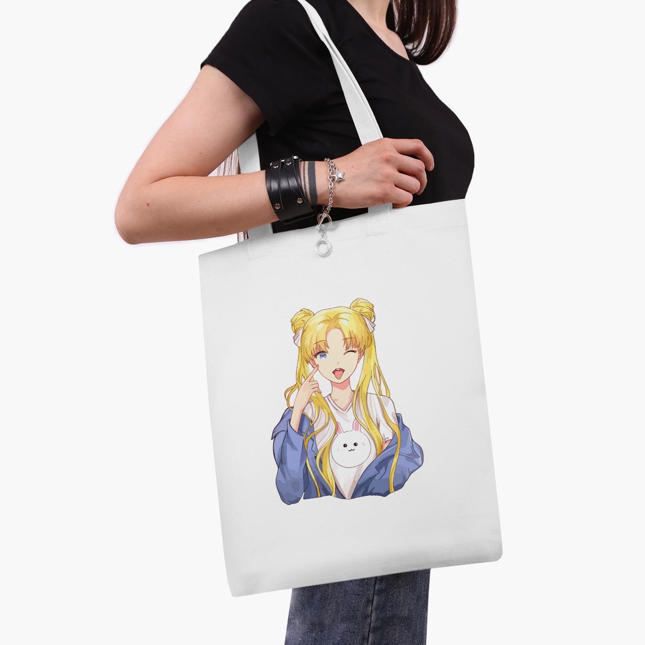 Эко сумка шоппер Sailor Moon 41x35 см Белый (9227-2925-WT1)