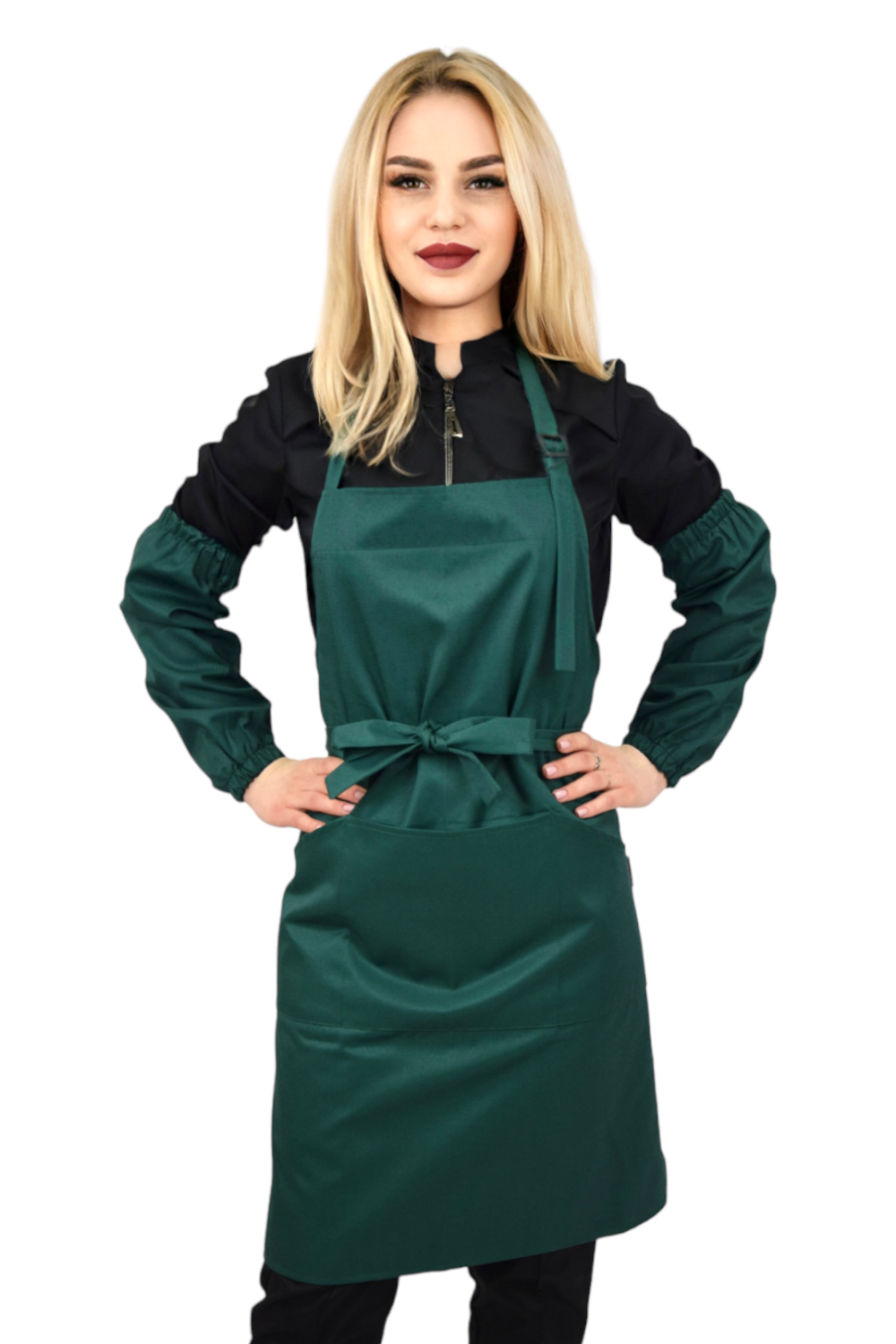 Фартух універсальний з нагрудником до колін Стандарт LuxForm Зелений (4789) - фото 2 Фартух універсальний з нагрудником до колін Стандарт LuxForm Зелений (4789) - фото 2