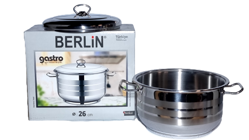 Кастрюля SNT Gastro из нержавеющей стали со стальной крышкой 6,3 л (9999-3)