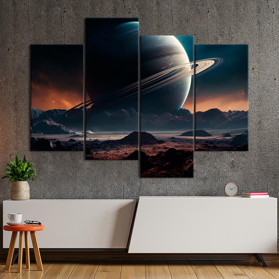ᐉ Картина космос Красивая тёмная планета 89x56 см (A1317-4)