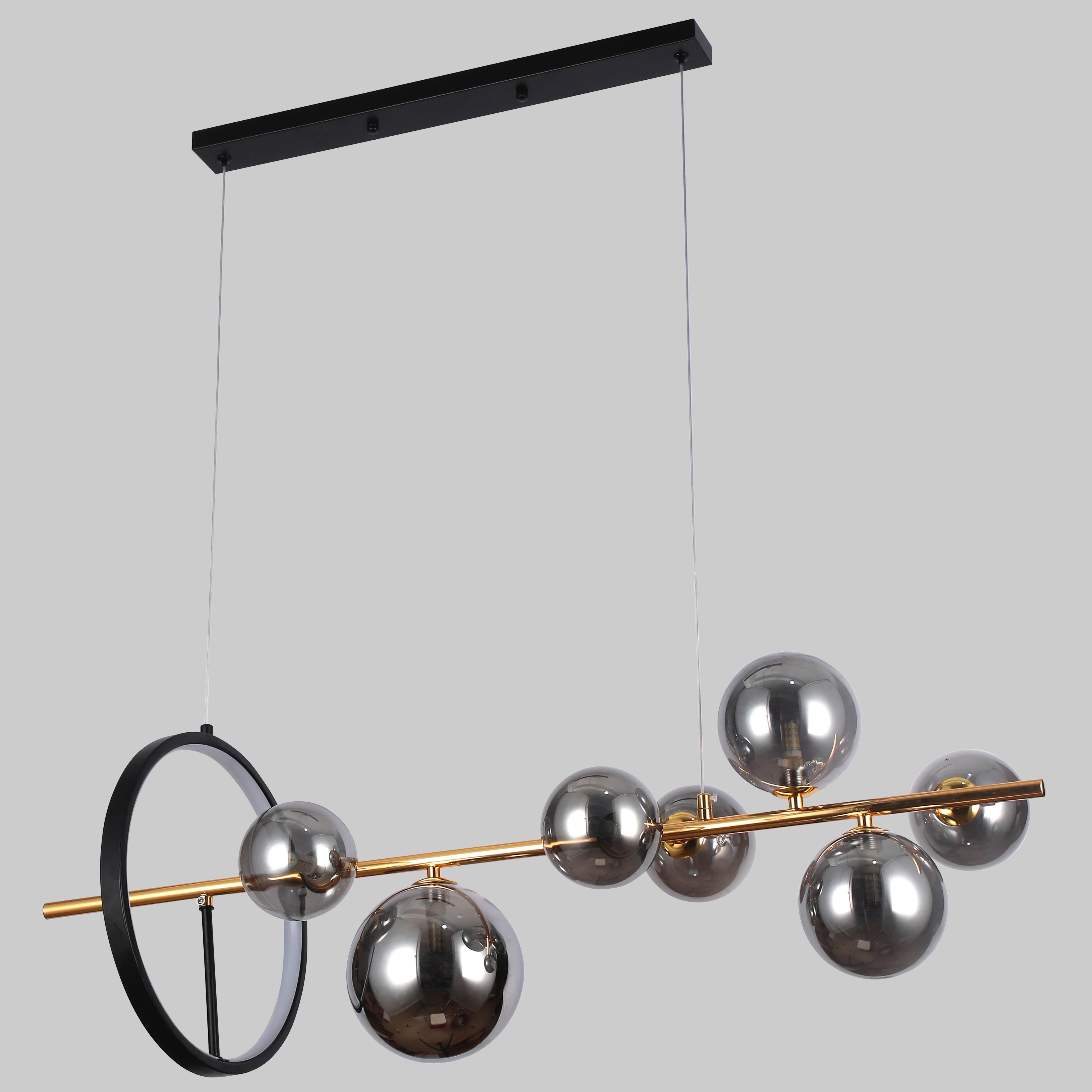 Люстра подвесная Bubbles на 7 ламп с графитовыми плафонами (918-LP267-7 DDG+BK)