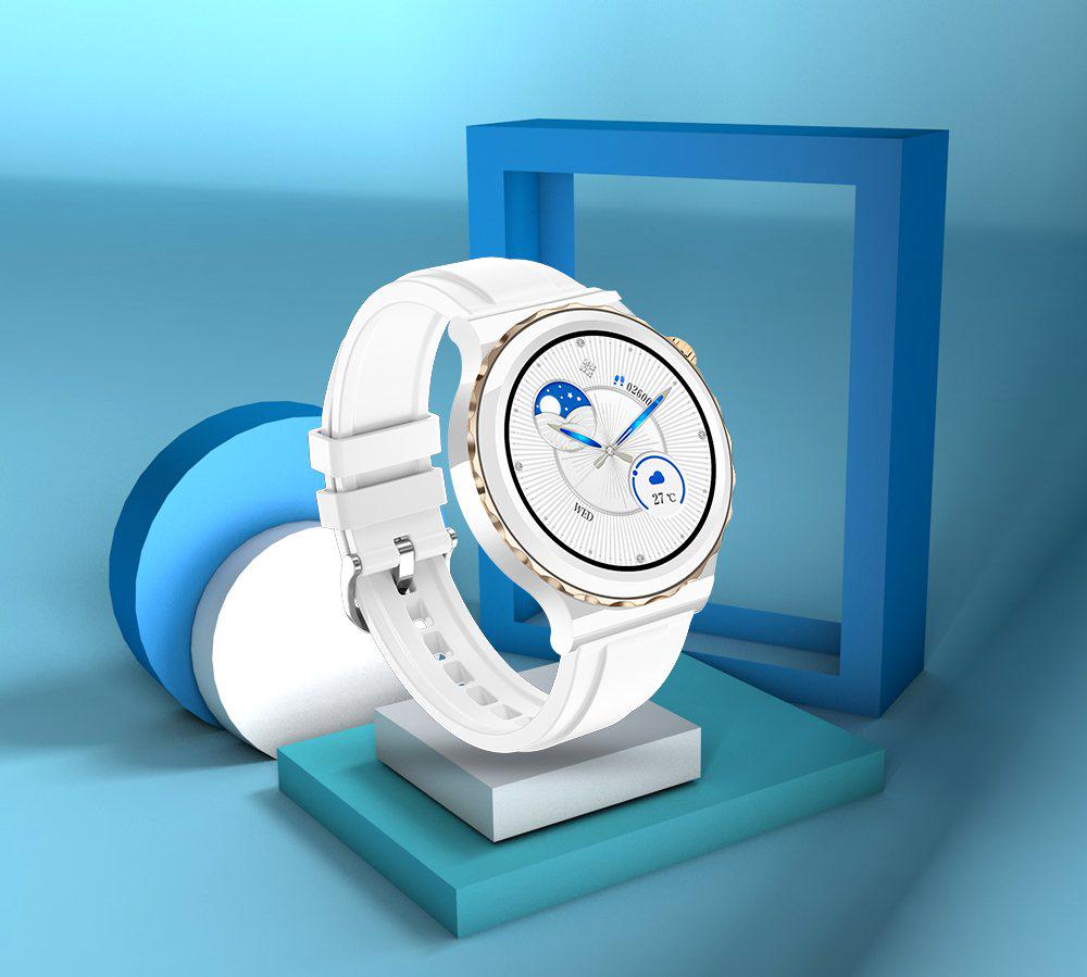 Смарт-годинник жіночий Lemfo HK43 2 ремінці Білий - фото 3 Смарт-годинник жіночий Lemfo HK43 2 ремінці Білий - фото 3