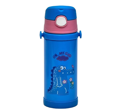 Термос поильник детский с трубочкой и ремешком Crocodile 350 мл - фото 1 Термос поильник детский с трубочкой и ремешком Crocodile 350 мл - фото 1