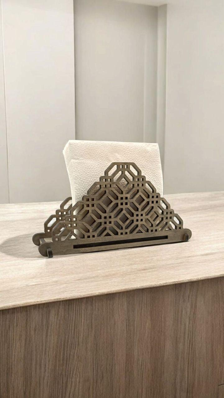 Серветниця різьблена з дерева 20х10 см Графіт (26643283) - фото 2