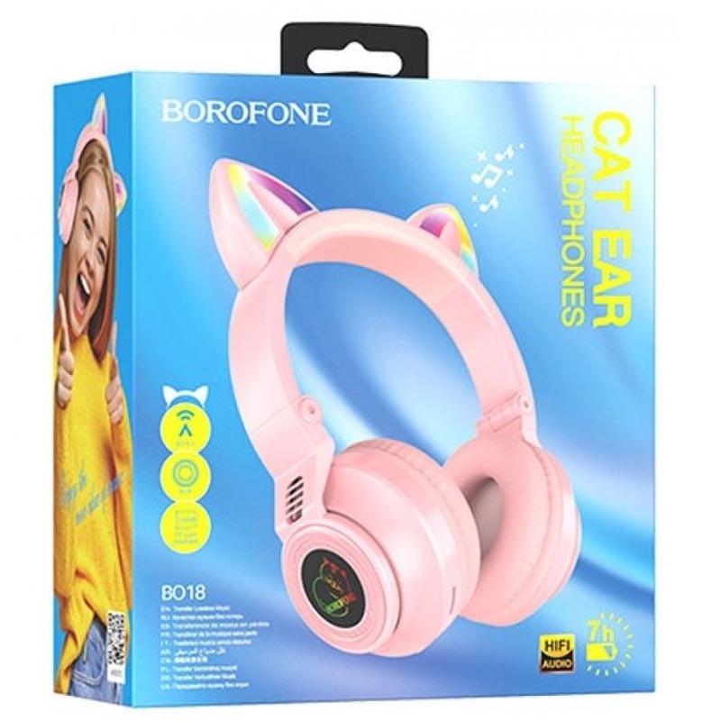 Наушники накладные Borofone BO18 Cat ear Bluetooth Pink (00000057055_1) - фото 2