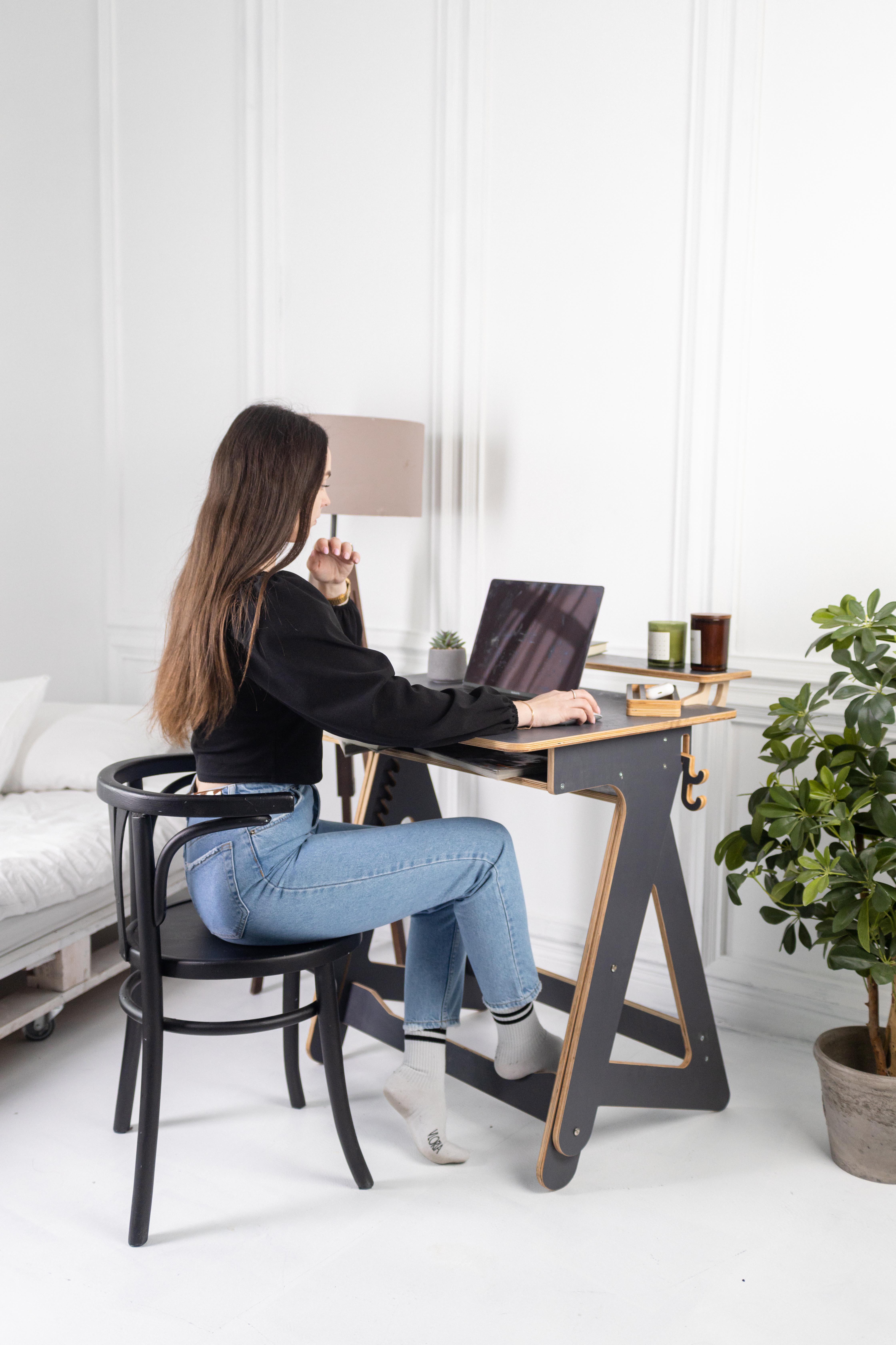 Комп'ютерний стіл Freelance Xl для роботи стоячи та сидячи з покриттям Гранітний (865468) - фото 3