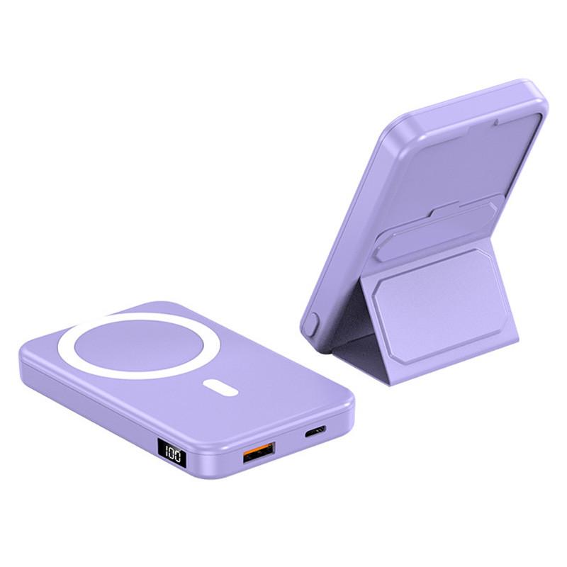 Повербанк JJT-A27-1 Color MagSafe 10000 mAh PD20W+QC 22,5W с БЗП Пурпурный - фото 2