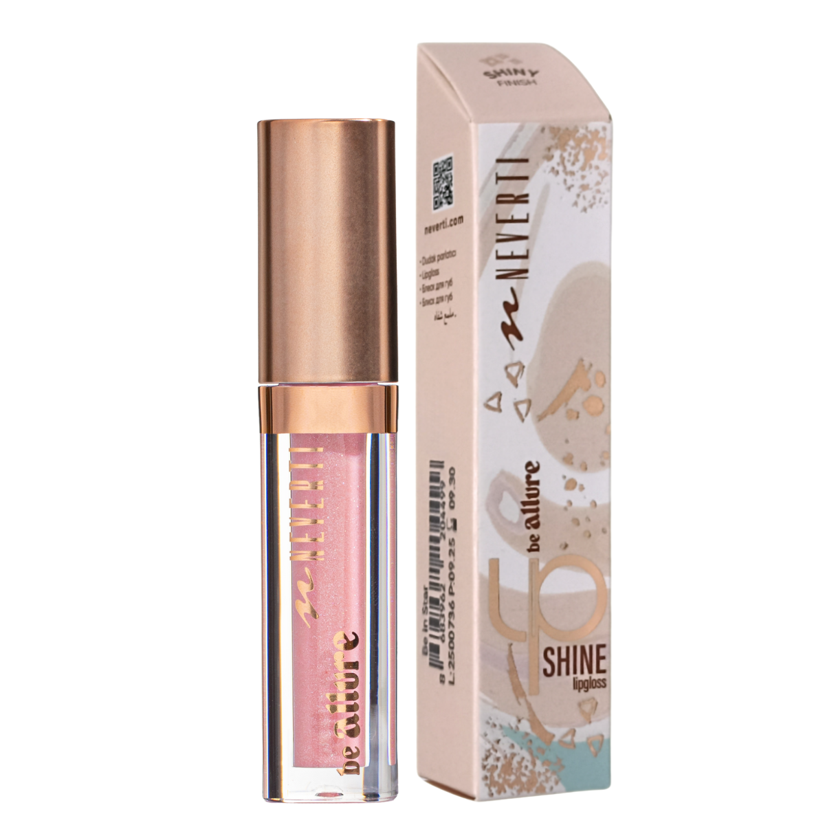 Блиск для губ Neverti Shine Lipgloss NP803 шимерний 3 мл 001 Candy Glow Кремовий (13354726)